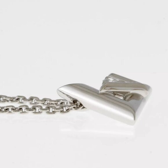 LOUIS VUITTON Necklace Q93806 K18 white gold diamond Pandantif LV Vault One use - Picture 4 of 8